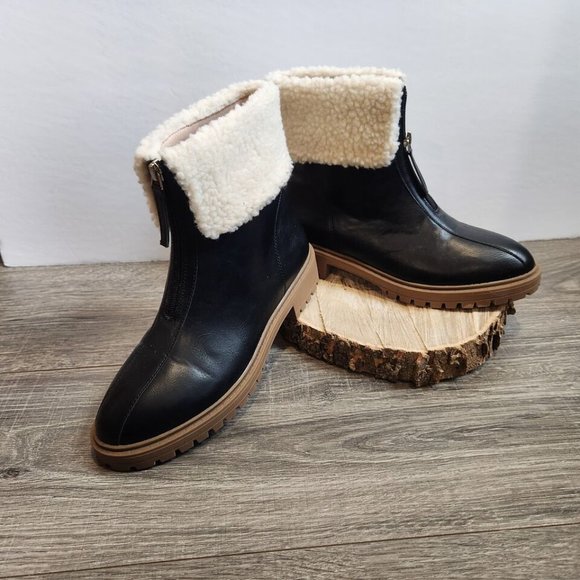 Journee Collection Fynn Tru Comfort Zip Women's Ankle Boots Soft sherpa trim-New - Picture 3 of 9